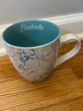 Cinderella White Exterior Turquoise Interior Ceramic Mug
